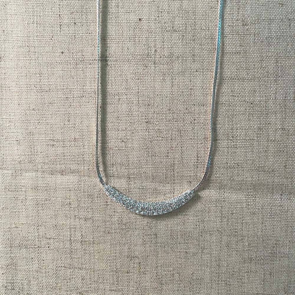 Reversible silver necklace. Can be worn for dressy or casual.